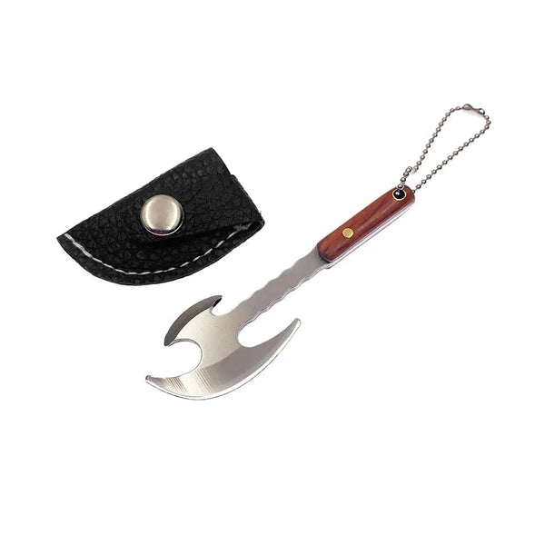 Planet Gates DamascusLeather Case Swayboo Outdoor Camping Mini Axe Stainless Steel Sharp Blade Fixed Keychian Knife Unpacking Express Titanium EDC Tool Outdoor