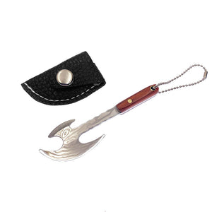 Planet Gates DamascusLeather Case Swayboo Outdoor Camping Mini Axe Stainless Steel Sharp Blade Fixed Keychian Knife Unpacking Express Titanium EDC Tool Outdoor