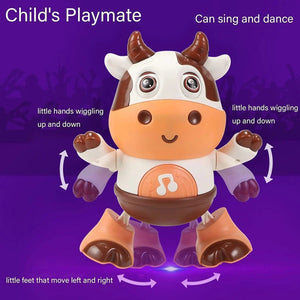 Planet Gates Dancing Cow Musical Toys Movable Baby Cow Toy with Music and LED Lights Baby Toys 6 to 12 Months Children Educational Toys