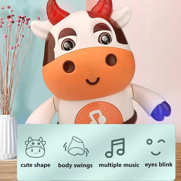 Planet Gates Dancing Cow Musical Toys Movable Baby Cow Toy with Music and LED Lights Baby Toys 6 to 12 Months Children Educational Toys