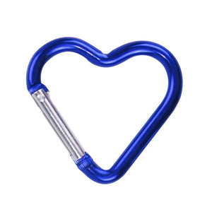 Planet Gates Dark Blue 1 Pcs Heart-shaped Aluminum Carabiner Key Chain Clip Outdoor Keyring Hook Water Bottle Hanging Buckle Travel Kit Accessories