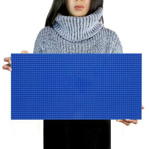 Planet Gates Dark Blue 32*64 Holes Classic Building Blocks Base Board, DIY Assembled Building Blocks Wall Compatible With Brand Gift Toys for Children