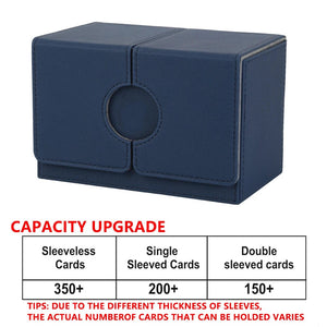 Planet Gates Dark Blue Card Case Card Box Magic TCG Mid Large Deck Case Solid Color Storage Box Top Side-Loading Christmas Toy Game Collection Cards