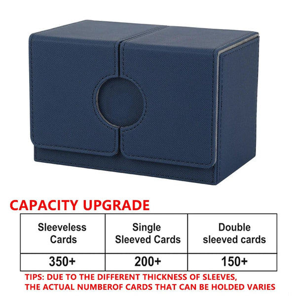 Planet Gates Dark Blue Card Case Card Box Magic TCG Mid Large Deck Case Solid Color Storage Box Top Side-Loading Christmas Toy Game Collection Cards