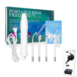 Planet Gates dark blue Facial Galvanic High Frequency Facial Therapy Wand For Hair Growth 4 In 1 Acne Removal Skin Care Glass Tube Facial Beauty Tools