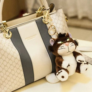 Planet Gates Dark brown 12cm Lovely Disney Lucifer Plush keychain Doll Kawaii Bag Pendant Plush Stuffed Toy Backpack Pendant Birthday Gift For Children