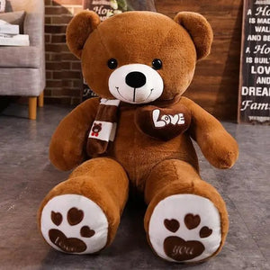 Planet Gates dark brown / 80cm High Quality 4 Colors Teddy Bear With Scarf Stuffed Animals Bear Plush Toys Doll Pillow Kids Lovers Birthday Baby Gift