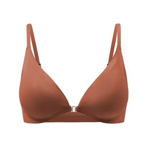Planet Gates Dark Brown / L Hot Sale Bra with Front Opening Removeable Water Drop Cup Wireless Laser Cut Bra Brasier Para Mujer Women Seamless Bras