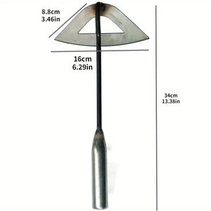 Planet Gates Dark Gray 1pc Steel Hardened Hollow Hoe, Handheld Weeding Rake, Vegetable Planting, Soil Digging, Household Farm, Garden, Agricultural Tools, Weeding Accessories