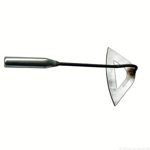 Planet Gates Dark Gray 1pc Steel Hardened Hollow Hoe, Handheld Weeding Rake, Vegetable Planting, Soil Digging, Household Farm, Garden, Agricultural Tools, Weeding Accessories