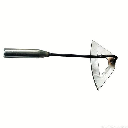 Planet Gates Dark Gray 1pc Steel Hardened Hollow Hoe, Handheld Weeding Rake, Vegetable Planting, Soil Digging, Household Farm, Garden, Agricultural Tools, Weeding Accessories