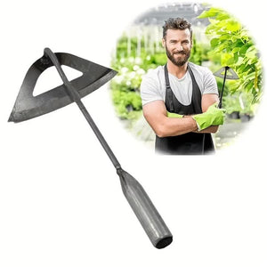 Planet Gates Dark Gray 1pc Steel Hardened Hollow Hoe, Handheld Weeding Rake, Vegetable Planting, Soil Digging, Household Farm, Garden, Agricultural Tools, Weeding Accessories