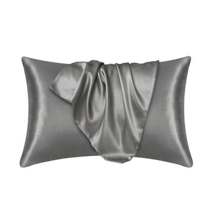 Planet Gates Dark Gray / 35cm*50cm 1pc Satin Solid Color Pillowcase, Soft Pillow Cover With Envelope Closure For Bedroom, Bedding Supplies, Without Filler