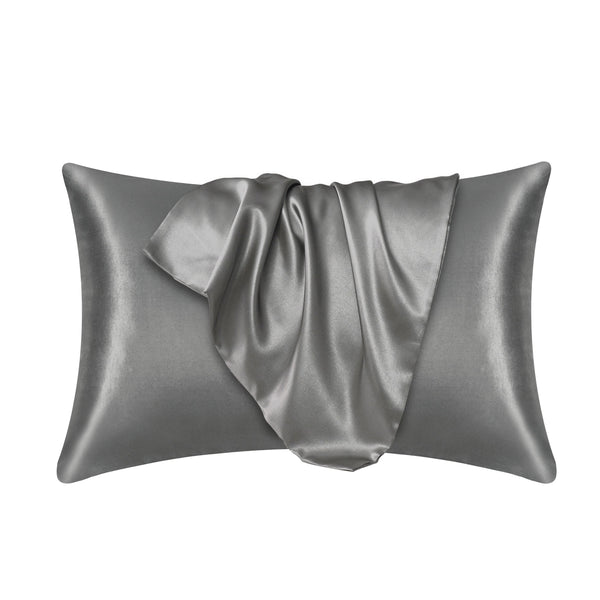 Planet Gates Dark Gray / 35cm*50cm 1pc Satin Solid Color Pillowcase, Soft Pillow Cover With Envelope Closure For Bedroom, Bedding Supplies, Without Filler