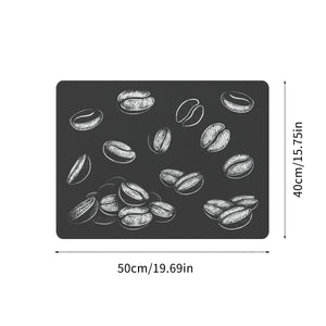 Planet Gates Dark Gray / 50*40cm/19.69*15.75IN 1pc Coffee Printed Dish Drying Mat, Soft Rubber Draining Pad, Non-Slip Super Absorbent Wear-resistant Coffee Machine Mat, Placemat For Countertop Dining Patio Table Decorations, Home Kitchen Supplies