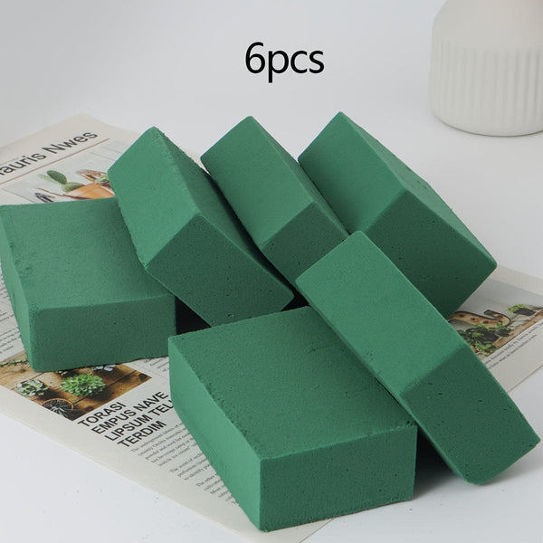 Planet Gates Dark Green / Cuboid-6pcs 1pc/3pcs/6pcs, High-density Dry Flower Mud, Wet Flower Mud Bouquet Flower Arrangement Material, Flower Basket Flower Shop Fresh Flowers Simulation Flower Flower Mud
