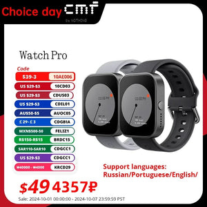 Planet Gates Dark Grey Global Version CMF by Nothing Watch Pro 1.96" AMOLED Bluetooth 5.3 BT Calls with AI Noise Reduction GPS Smartwatch CMF watch Pro