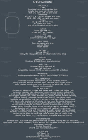 Planet Gates Dark Grey Global Version CMF by Nothing Watch Pro 1.96" AMOLED Bluetooth 5.3 BT Calls with AI Noise Reduction GPS Smartwatch CMF watch Pro