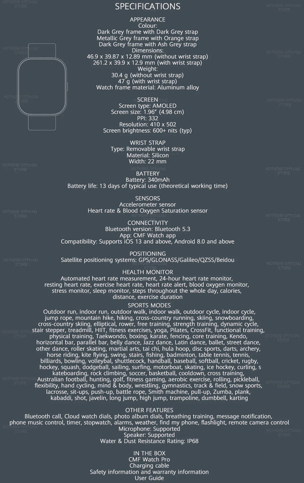 Planet Gates Dark Grey Global Version CMF by Nothing Watch Pro 1.96" AMOLED Bluetooth 5.3 BT Calls with AI Noise Reduction GPS Smartwatch CMF watch Pro