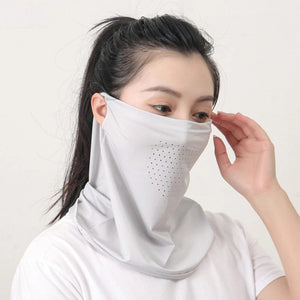 Planet Gates Dark Grey Ice Silk UV Protection Mask Sunshade Face Mask Sports Sunscreen Bib Neck Wrap Cover Face Scarf Breathable Outdoor Face Cover