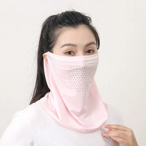 Planet Gates Dark Grey Ice Silk UV Protection Mask Sunshade Face Mask Sports Sunscreen Bib Neck Wrap Cover Face Scarf Breathable Outdoor Face Cover