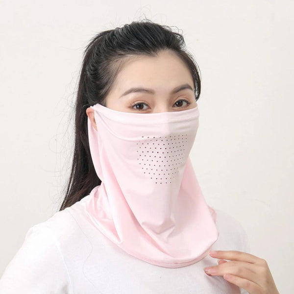 Planet Gates Dark Grey Ice Silk UV Protection Mask Sunshade Face Mask Sports Sunscreen Bib Neck Wrap Cover Face Scarf Breathable Outdoor Face Cover
