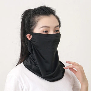 Planet Gates Dark Grey Ice Silk UV Protection Mask Sunshade Face Mask Sports Sunscreen Bib Neck Wrap Cover Face Scarf Breathable Outdoor Face Cover