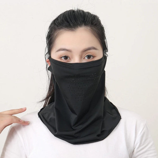 Planet Gates Dark Grey Ice Silk UV Protection Mask Sunshade Face Mask Sports Sunscreen Bib Neck Wrap Cover Face Scarf Breathable Outdoor Face Cover