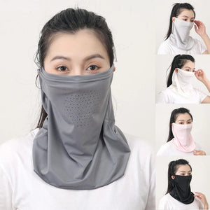 Planet Gates Dark Grey Ice Silk UV Protection Mask Sunshade Face Mask Sports Sunscreen Bib Neck Wrap Cover Face Scarf Breathable Outdoor Face Cover