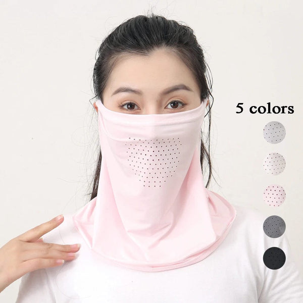 Planet Gates Dark Grey Ice Silk UV Protection Mask Sunshade Face Mask Sports Sunscreen Bib Neck Wrap Cover Face Scarf Breathable Outdoor Face Cover