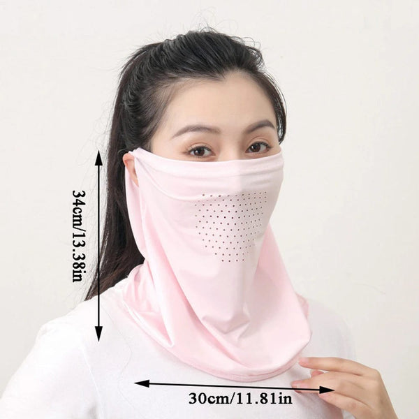 Planet Gates Dark Grey Ice Silk UV Protection Mask Sunshade Face Mask Sports Sunscreen Bib Neck Wrap Cover Face Scarf Breathable Outdoor Face Cover