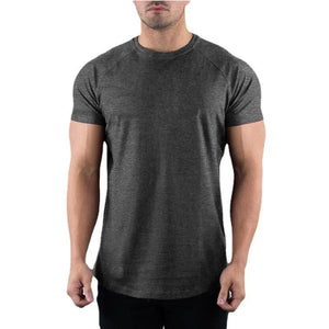 Planet Gates Dark Grey / M New Fashion Plain Tops Tees Fitness Mens T Shirt Short Sleeve Muscle Joggers Bodybuilding Tshirt Male Gym Clothes Slim Fit Shirt