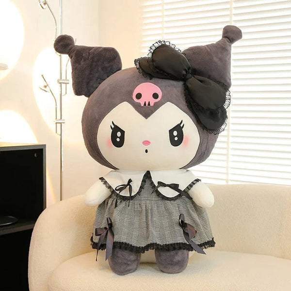 Planet Gates Dark kuromi / 25cm 30/40cm New Sanrio Dark Gothic Melody Plush Toy Dolls Children's Birthday Gift Plushies Kuromi Doll Pillow Gifts for Kids