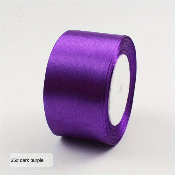 Planet Gates Dark Purple / Diameter 40mm 1 Roll, 22meters 4cm Silk Satin Ribbons Crafts Bow Handmade Gift Wrap Party Wedding Christmas Decorations, Ribbons For Bouquets, Craft Supplies, Fabric, Handmade Wedding Bouquets Material, Gift Packaging Materials,