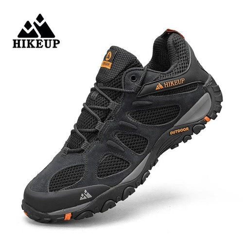 Planet Gates Darkgrey / 43 / CN HIKEUP New Non-slip Wear Resistant Men‘s Outdoor Hiking Shoes Breathable Splashproof Climbing Men Sneaker Hunting Mountain Shoes