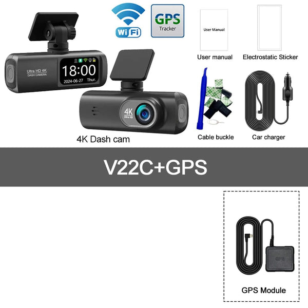 Planet Gates Dash Cam 4K Camera for Car Dashcam GPS WiFi 24h Parking Monitor Night Vision Dvr Front and Rear Video Registrator