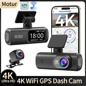 Planet Gates Dash Cam 4K Camera for Car Dashcam GPS WiFi 24h Parking Monitor Night Vision Dvr Front and Rear Video Registrator