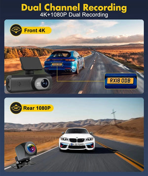 Planet Gates Dash Cam 4K Camera for Car Dashcam GPS WiFi 24h Parking Monitor Night Vision Dvr Front and Rear Video Registrator