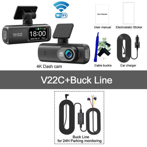 Planet Gates Dash Cam 4K Camera for Car Dashcam GPS WiFi 24h Parking Monitor Night Vision Dvr Front and Rear Video Registrator