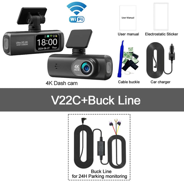 Planet Gates Dash Cam 4K Camera for Car Dashcam GPS WiFi 24h Parking Monitor Night Vision Dvr Front and Rear Video Registrator