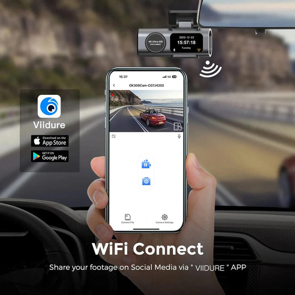 Planet Gates Dash Cam UHD 4K+1080P Dual Lens Car Recorders With WiFi HD IR Night Vision Camcorder G-Sensor Car DVR Black Box