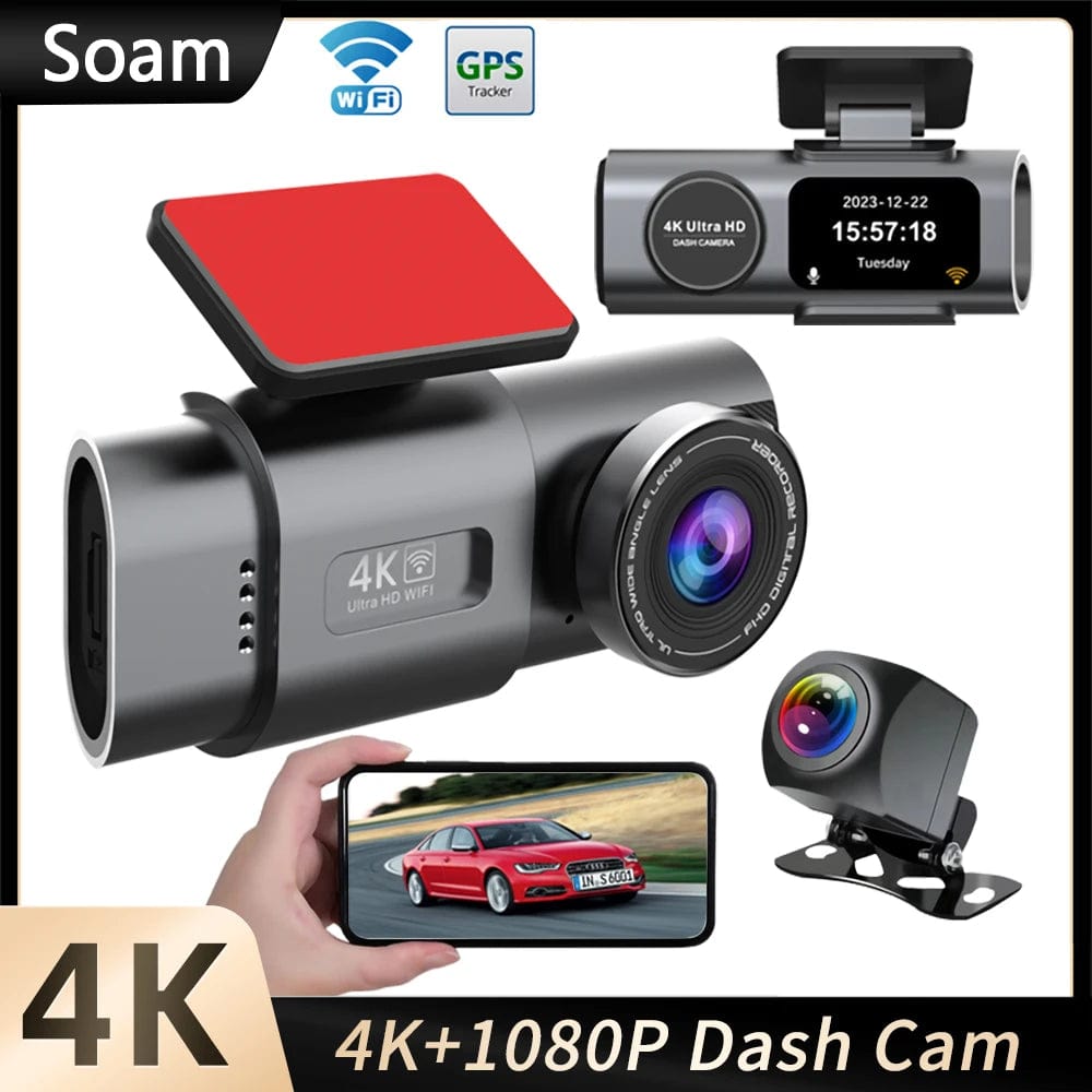Planet Gates Dash Cam UHD 4K+1080P Dual Lens Car Recorders With WiFi HD IR Night Vision Camcorder G-Sensor Car DVR Black Box
