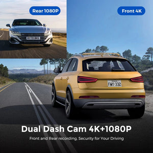 Planet Gates Dash Cam UHD 4K+1080P Dual Lens Car Recorders With WiFi HD IR Night Vision Camcorder G-Sensor Car DVR Black Box