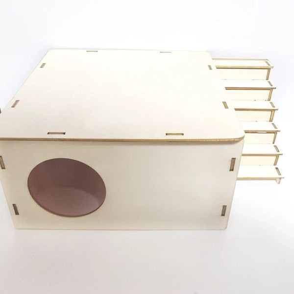 Planet Gates Dawf Hamster Wooden House Detachable Roof Climbing Ladder for Sugar Glider