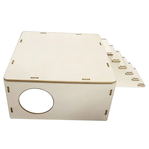 Planet Gates Dawf Hamster Wooden House Detachable Roof Climbing Ladder for Sugar Glider