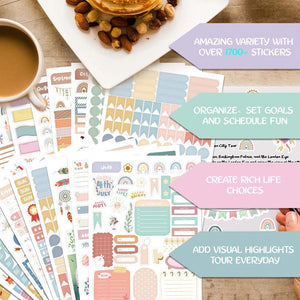 Planet Gates Day/Week/Month Planner Sticker Book DIY Scrapbooking Diary Handbook Decorative Material Stickers Stationery