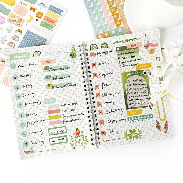 Planet Gates Day/Week/Month Planner Sticker Book DIY Scrapbooking Diary Handbook Decorative Material Stickers Stationery