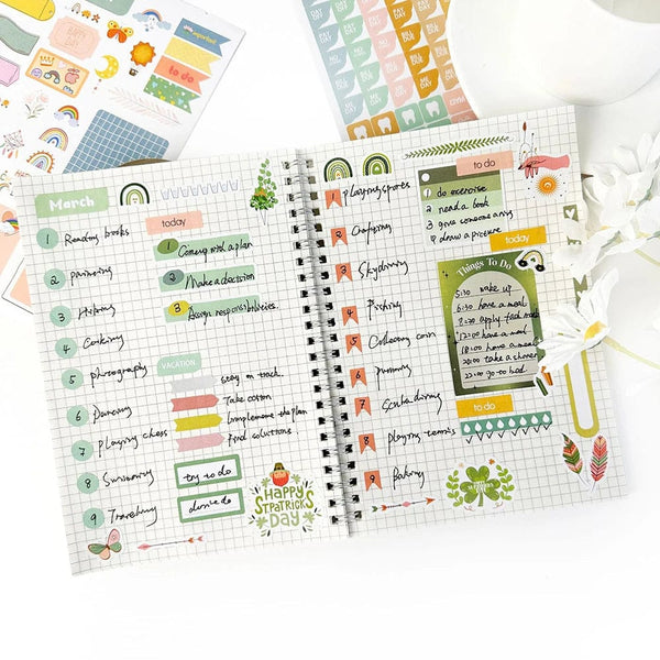 Planet Gates Day/Week/Month Planner Sticker Book DIY Scrapbooking Diary Handbook Decorative Material Stickers Stationery
