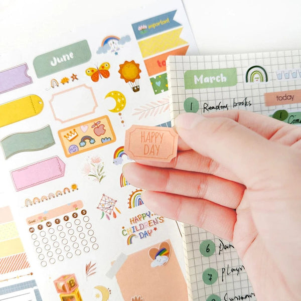 Planet Gates Day/Week/Month Planner Sticker Book DIY Scrapbooking Diary Handbook Decorative Material Stickers Stationery