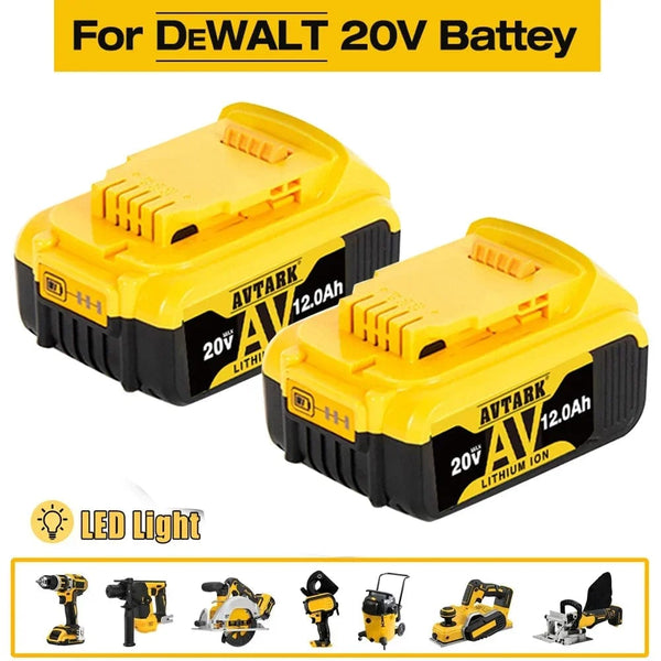 Planet Gates DCB200 20V Battery Compatible with dewalt power Tools 18V 12Ah rechargeable electric tool Lithium batteries 20V 18Volt 18v 12Ah